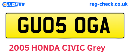 GU05OGA are the vehicle registration plates.