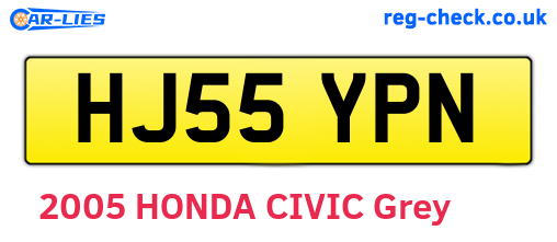 HJ55YPN are the vehicle registration plates.