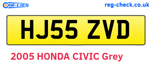 HJ55ZVD are the vehicle registration plates.