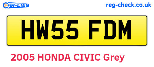 HW55FDM are the vehicle registration plates.