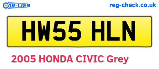 HW55HLN are the vehicle registration plates.