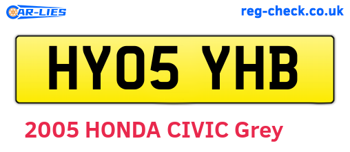 HY05YHB are the vehicle registration plates.