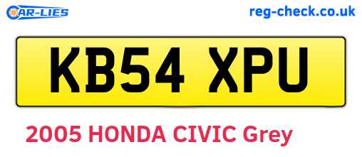 KB54XPU are the vehicle registration plates.