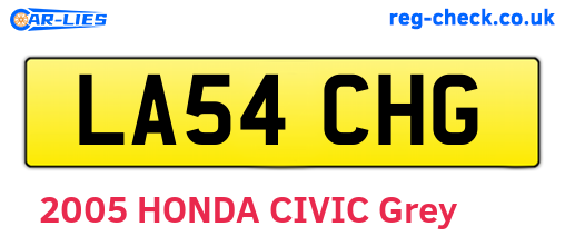 LA54CHG are the vehicle registration plates.