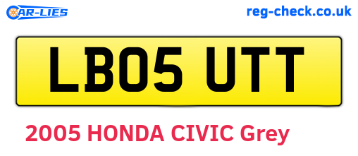 LB05UTT are the vehicle registration plates.
