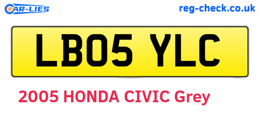 LB05YLC are the vehicle registration plates.