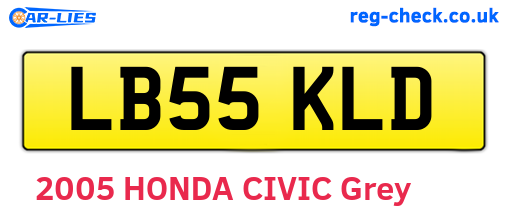 LB55KLD are the vehicle registration plates.
