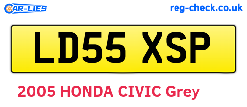 LD55XSP are the vehicle registration plates.