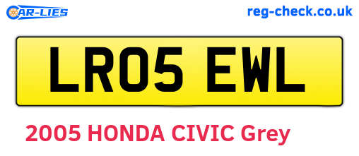 LR05EWL are the vehicle registration plates.