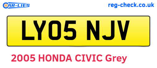 LY05NJV are the vehicle registration plates.