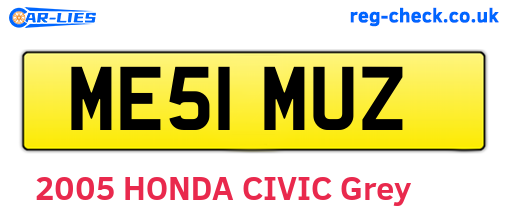 ME51MUZ are the vehicle registration plates.