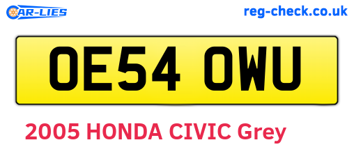 OE54OWU are the vehicle registration plates.