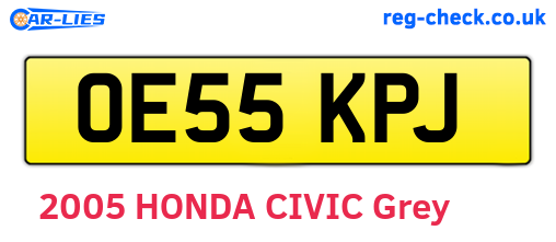 OE55KPJ are the vehicle registration plates.