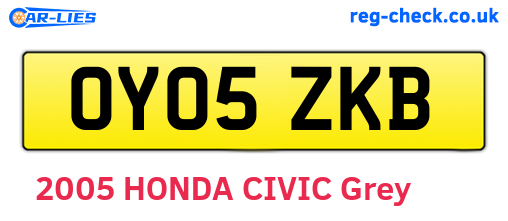 OY05ZKB are the vehicle registration plates.
