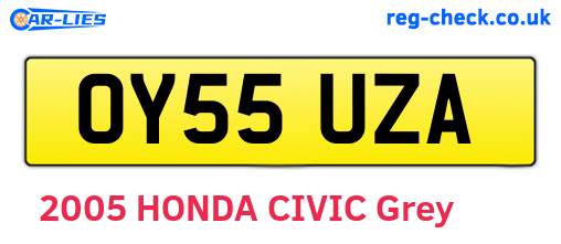 OY55UZA are the vehicle registration plates.
