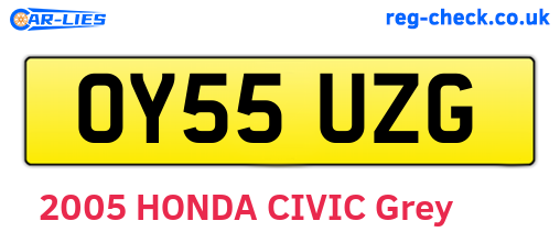 OY55UZG are the vehicle registration plates.