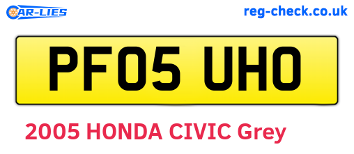PF05UHO are the vehicle registration plates.