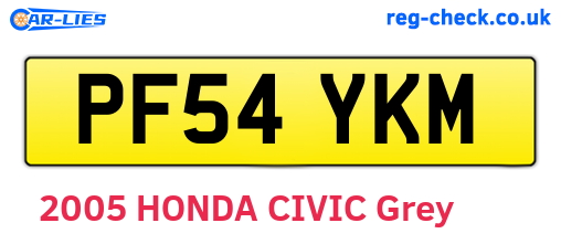 PF54YKM are the vehicle registration plates.