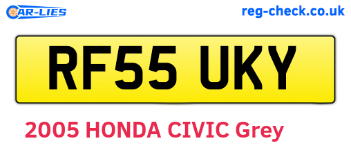 RF55UKY are the vehicle registration plates.