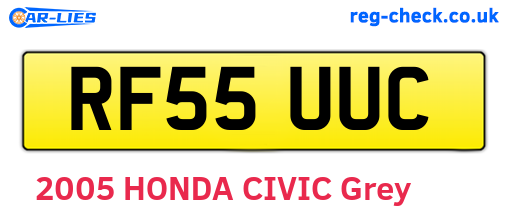 RF55UUC are the vehicle registration plates.