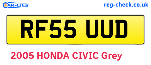 RF55UUD are the vehicle registration plates.