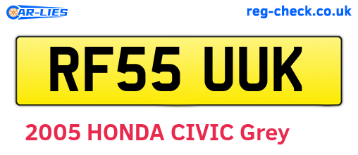RF55UUK are the vehicle registration plates.