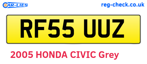 RF55UUZ are the vehicle registration plates.