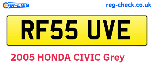 RF55UVE are the vehicle registration plates.