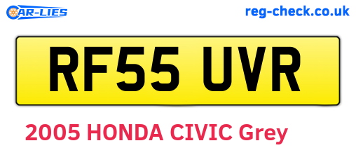 RF55UVR are the vehicle registration plates.
