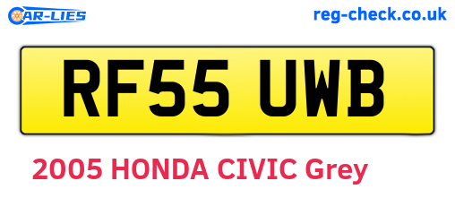 RF55UWB are the vehicle registration plates.