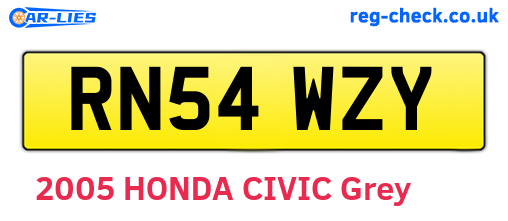 RN54WZY are the vehicle registration plates.