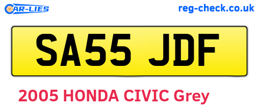 SA55JDF are the vehicle registration plates.