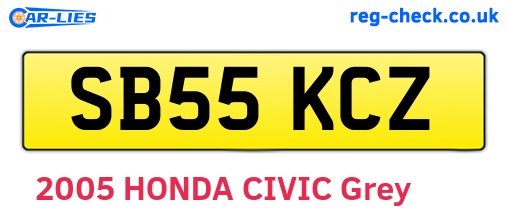 SB55KCZ are the vehicle registration plates.
