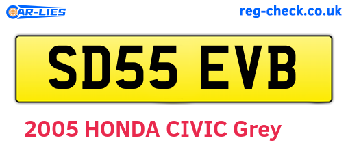 SD55EVB are the vehicle registration plates.