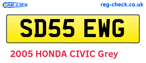 SD55EWG are the vehicle registration plates.