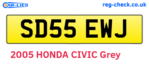 SD55EWJ are the vehicle registration plates.