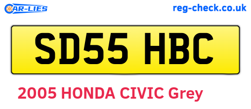 SD55HBC are the vehicle registration plates.