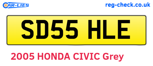 SD55HLE are the vehicle registration plates.