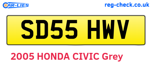 SD55HWV are the vehicle registration plates.