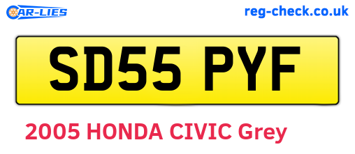 SD55PYF are the vehicle registration plates.