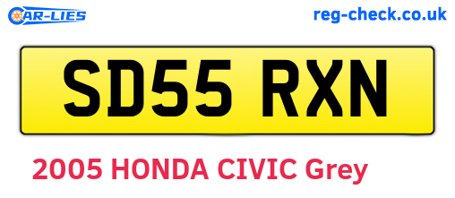 SD55RXN are the vehicle registration plates.