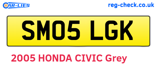 SM05LGK are the vehicle registration plates.