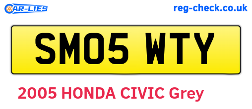 SM05WTY are the vehicle registration plates.