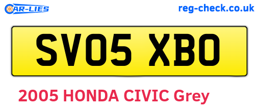 SV05XBO are the vehicle registration plates.
