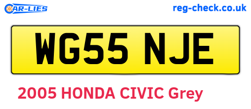 WG55NJE are the vehicle registration plates.