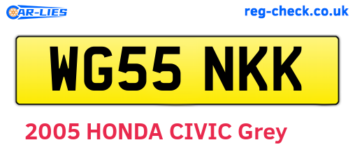 WG55NKK are the vehicle registration plates.