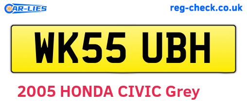 WK55UBH are the vehicle registration plates.