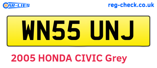 WN55UNJ are the vehicle registration plates.