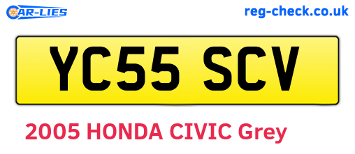 YC55SCV are the vehicle registration plates.