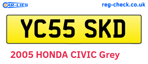 YC55SKD are the vehicle registration plates.